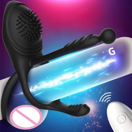 Multispeed Vibrating Dildo Ring Massager Pleasure Vibrator Stimulation Adult Rechargeable sexy Toys for Women Men