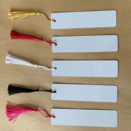 Sublimation Metal Aluminium Bookmark with Hole Tassel Filing Supplies White Blank Heat Transfer Page Marker for Student Teacher Crafts Single-Sided Printing 0512