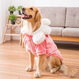 Hipidog Sunflower Cute Big Dog Clothes Flannel Fleece Warm Pyjamas for Dogs Large Medium Y200330