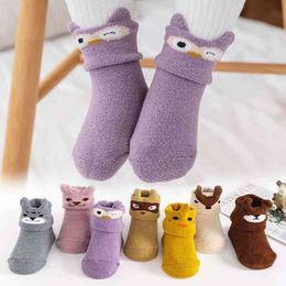 Toddler Baby Cotton Floor Socks Cartoon Animal Print AntiSlip Socks Newborn Kids Accessory Breathable Short Socks Months J220621