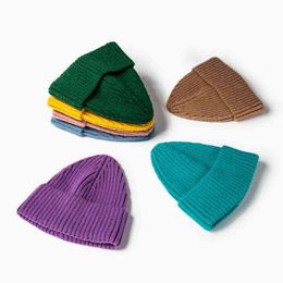 Beanie/Skull Caps Ball Caps 2022 Solid Colour Knit Beanie Hat Winter Warm Ski Cap T220823