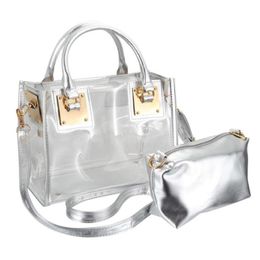 Evening Bags Waterproof Transparent Shoulder Jelly Bag Handbag 2pcs A Set Clear Purse Fashion Messenger Crossbody Tote Hand For Girl