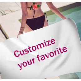 Customized Po Bath Towel Bathroom Sport Bar for Adult Kids Beach Microfiber Shower Quick Dry Swimming Cover 220607