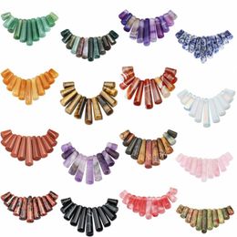 Pendant Necklaces Colourful Natural Gem Stone Top Drilled Loose Beads Set For Jewellery Making Accessories 11Pcs/Set