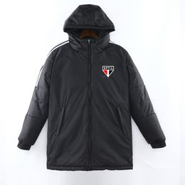 22-23 Sao Paulo FC Men's Down Winter leisure sport Jacket Long Sleeve Clothing Fashion Coat Outerwear Puffer Parkas Team emblems Customised