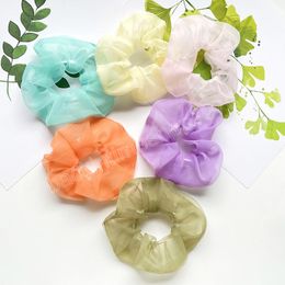 Temperament Mesh Hairbands Rubber Band Korean solid Colour large intestine hair ring Scrunchy Accessories