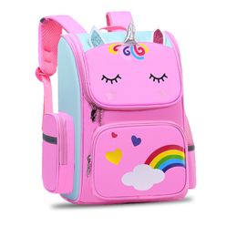 Primary School Students Backpack 3D Cartoon Children's Schoolbag Kindergarten Bag for Girls Boy Cute Rainbow Mochila Escolar 220805