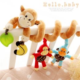 Musical Stars Elephant Monkey Multifunctional Car Bed Hanging Bell Baby Educational Cartoon Plush Toys Rattles For Kids