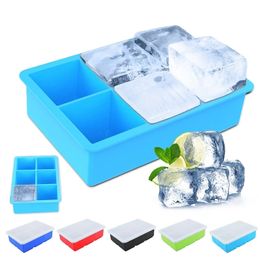 BPA Free 6 Big Ice Tray Mold Giant Jumbo Large Food Grade Silicone Cube Square DIY Maker 220531