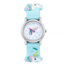 Kids Watch Cute Unicorn Pattern Quartz Watch Color Plastic Band Boys Girls Watch