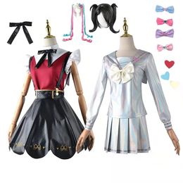 Needy Girl Overdose Cosplay Costume OMG Kawaii Angel-chan Ame-chan KAngel Fibre Synthetic Wig Black Faux Leather Skirt