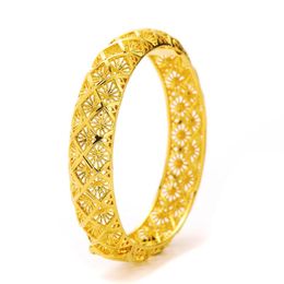 Bangle Fashion Dubai Bracelets Jewelry Gold Color Ethiopian Bangles For Women Africa Arab Items Wholesale Wedding Gift