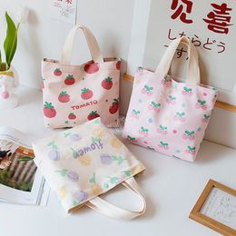 Fashion Tote Bag Women Handbags Shopper Japanese Style Casual Large Capacity Cute Cartoon Fruit Canvas Shoulder Lunch Bags