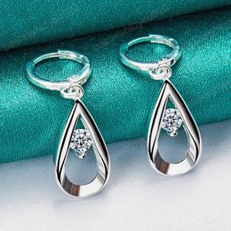 925 Sterling Silver AAA Zircon Water Drop/Rain Dangle Earrings Charm Women Jewellery Fashion Wedding Engagement Party Gift