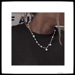 necklace asap rocky UK - Chains SexMara 2021 Hip Hop Punk Asap Rocky Same Style Trend Shell Beads Pearl Necklace For Women Men Girls Party Rap Jewelry Gift202d