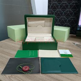 r gifts UK - hjd Fashion Green Cases R quality O Watch L box E Paper X bags certificate Original Boxes for Wooden Woman Man Watches Gift Box Ac321V