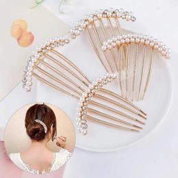 Fashion Pearl Rhinestones Flower Hair Combs Hair Clips Girls Bridal Wedding Hair Accessories for Women Vintage Headwear