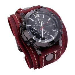 Wristwatches Men Watch Casual Wristwatch Cowhide Strap Big Dial DecorWristwatches