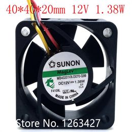 Wholesale fan: MB40201VX-D070-G99 4cm 4020 12V 1.38W 3-wire speed measuring magnetic suspension mute fan