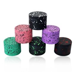 63mm diameter rubber Smoking Accessories paint spot design herb grinder Aluminium alloy four layers grinders