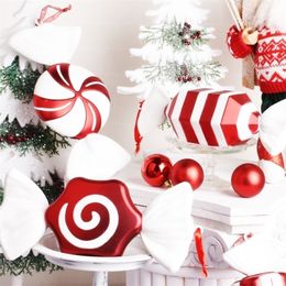 Christmas decorations scene layout gift ornaments pendant DIY candy 30CM red and white Colour stage Y201020