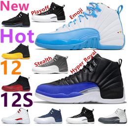Emoji 12 12s Utility Grind Basketball Shoes Stealth Dark Concor Indigo Flu Game Player Exclusive OVO White Reverse Taxi Fiba Gamma Blue Womens Mens Trainer Sneakers