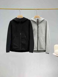 spring new men's classic large sports leisure versatile Hooded Sweater Cardigan