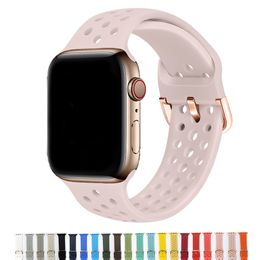Soft Silicone Strap Band Watchband for Apple watch Series 7 6 2 3 4 5 iWatch 45mm 41mm 38MM 42MM 40MM 44MM Wristband
