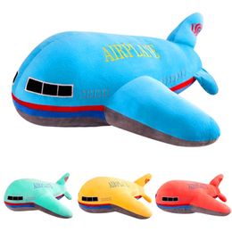 New 40cm 50cm 60cm Large Size Simulation Aeroplane Plush Toys Kids Sleeping Back Cushion Soft Aircraft Stuffed Pillow Dolls Gift LA432