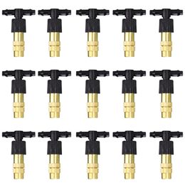 15250PCS Adjustable Copper Misting Nozzle w 47mm Plastic Tee Connector Brass Watering Irrigation Sprinkler Cooling 220813