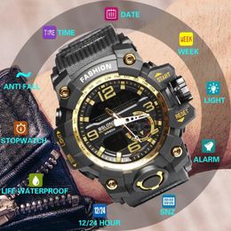 Wristwatches Waterproof Men's Watch 2022 Fashion Casual LDE Digital Outdoor Sports Multi-function Student Gifts For Men