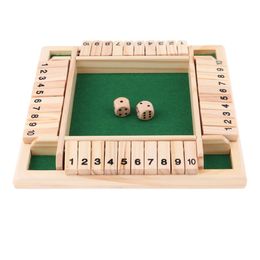 party box game UK - Deluxe Four Sided 10 Numbers Shut The Box Board Game Set Dice Party Club Drinking Games for Adults Families308y