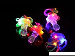 Lighting Light Up Pacifier Nipple Whistle Necklace Colorful Led Stag Hen Party Concert Sports Cheering Glow Props survival tool favors