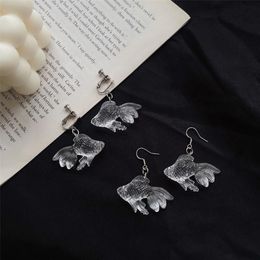 Dangle & Chandelier Transparent Mini Lucky Carp Acrylic Earrings For Women Girl Funny Animal Fish Koi Fashion Party Jewellery 2022Dangle