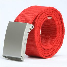 Belts Children's Fashionable Canvas Top Quality Unisex Waistband Metal Buckle Boys/girls Candy Colours Jeans Belt 80cmBelts