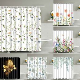 African Style Animals Elephant Flamingo Flower Rose Shower Curtains Bathroom Curtain Frabic Waterproof Polyester with Hooks 220517