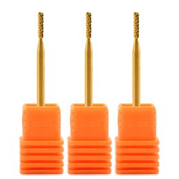 MAOHANG Wholesale Pro 3pcs/Lot Electric Gold Carbide Cutter Nail Drill Bit Manicure Machine Accessory For Cuticle Clean Care