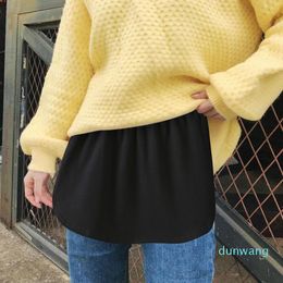 Юбки Женская сплошная мини -юбка, дамы, 2pcs нерегулярные шорт -сплайсинга регулируемая блузская фальшивая рубашка
