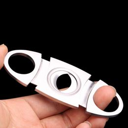 Pocket Stainless Steel Cigar Cutter Knife Double Blades Scissors Shears F0816