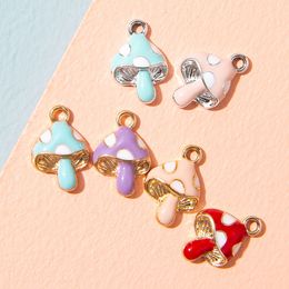 Mushroom Miniature Charm Cartoon Alloy Drip Oil Diy Pendant Pendent Bracelet Key Chain Jewelry Small Accessories 1222761