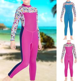 full piece swimwear Australia - Women's Swimwear Kids Wetsuit For Boys Girls Long Sleeve Printed Surfing Suits Back Zip Quick Dry Full Wetsuits One-Piece SwimsuitsWomen's