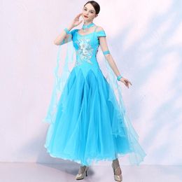 Stage Wear Woman Modern Dance Dress Performance National Standard Competition Waltz Costumes 8216Stage