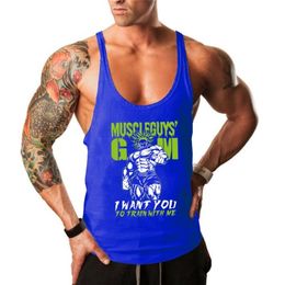 Muscle Mens Bodybuilding Stringer Tank Top gym Clothing Y back Fitness sleeveless vest shirt Weightlifting singlets 220527