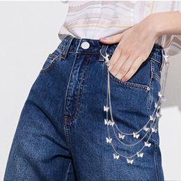 Belts Summer Butterfly Pendant Metal Waist Chain For Lady Dress Pants Chains Punk Hip-hop Jewelry Women Adjustable Thin BeltBelts Smal22