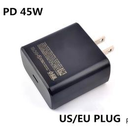 PD 45W Quick wall Charger adapter for Note20 S21 S20 s22 Note10 EU Plug US Super Fast Charging Adapter