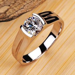 Fashion Trend Men's Opening Ring European and American Diamond-Embedded Domineering Anti-Moissanite Men's Ring Jewellery Wholesale