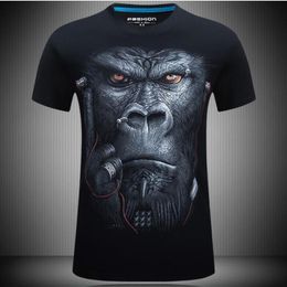 graphic design t shirt printing UK - Men's T-Shirts T-shirt 3D Printing Male And Female Same Animal Monkey Short Sleeve Funny Design Casual Top Graphic T-shirtMen's