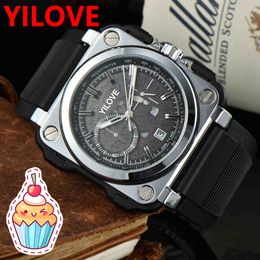 Great Value Mens Sports Watch 48mm Quartz Movement Male Time Watches Rubber Band Men Silicone Strap Skeleton Quartz Top Wristwatch