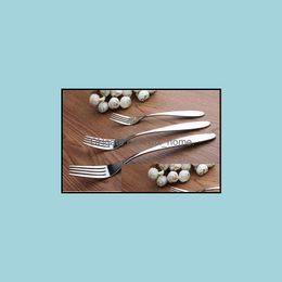 Stainless Steel Three Tooth Dinner Dessert Snacks Cake Fork Western Food Pasta For Children Or Adt Wholesale Support Custom Drop Delivery 20