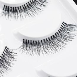 natural eyes makeup UK - False Eyelashes Pairs Natural Black Long Sparse Cross Fake Eye Lashes Extensions Makeup ToolsFalse Harv22